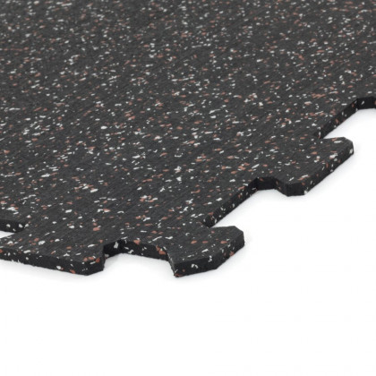 Černo-bílo-červená gumová modulová puzzle dlažba (střed) FLOMA FitFlo SF1050 - 100 x 100 x 0,8 cm