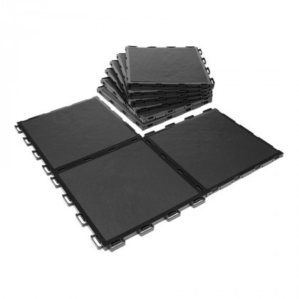 Černá plastová terasová dlažba FatraStep Slateris - 30 x 30 x 1,3 cm