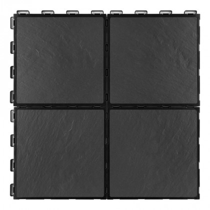 Černá plastová terasová dlažba FatraStep Slateris - 30 x 30 x 1,3 cm