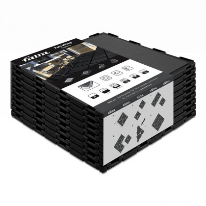 Černá plastová terasová dlažba FatraStep Slateris - 30 x 30 x 1,3 cm