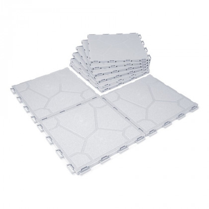 Šedá plastová terasová dlažba FatraStep Stoneris - 30 x 30 x 1,3 cm