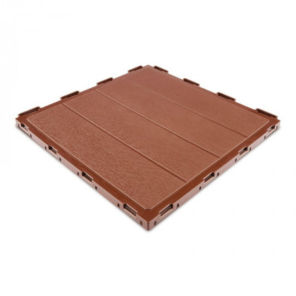 Hnědá plastová terasová dlažba FatraStep Lineris - 30 x 30 x 1,3 cm