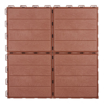 Hnědá plastová terasová dlažba FatraStep Lineris - 30 x 30 x 1,3 cm
