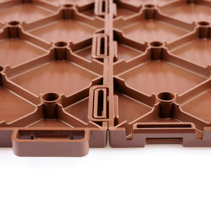 Hnědá plastová terasová dlažba FatraStep Lineris - 30 x 30 x 1,3 cm