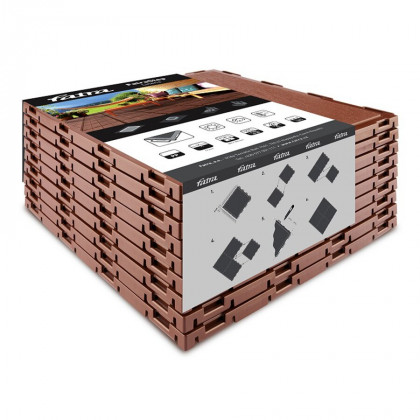 Hnědá plastová terasová dlažba FatraStep Lineris - 30 x 30 x 1,3 cm