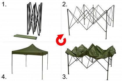 Párty stan nůžkový 3x3m zelený WATERPROOF