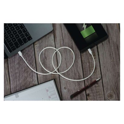 Nabíjecí a datový kabel USB-C 2.0 / Lightning MFi, 1 m, bílý