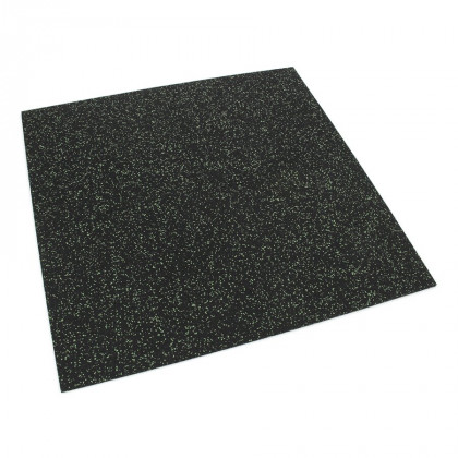 Černo-zelená gumová modulová puzzle dlažba (roh) FLOMA IceFlo SF1100 - 100 x 100 x 1 cm