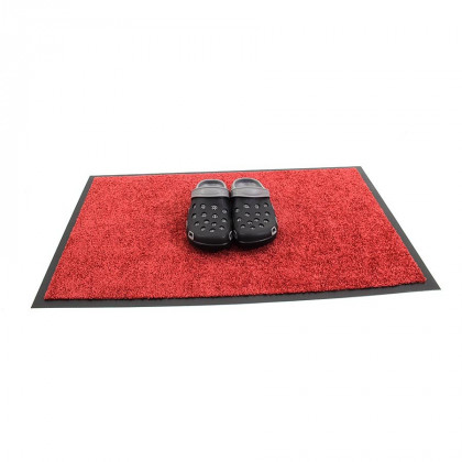 Červená vnitřní čistící pratelná vstupní rohož FLOMA Twister - 90 x 250 x 0,8 cm
