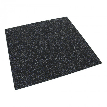 Černo-bílo-modrá gumová modulová puzzle dlažba (roh) FLOMA FitFlo SF1050 - 100 x 100 x 1,6 cm