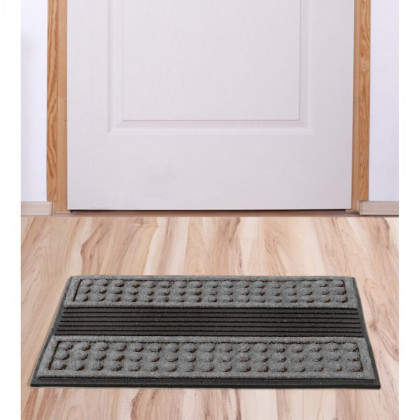 Šedá textilní gumová čistící vstupní rohož FLOMA Scrape - 80 x 120 x 1,3 cm