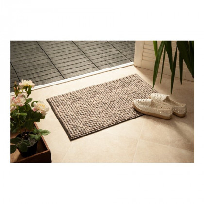 Textilní gumová čistící vnitřní vstupní rohož FLOMA Lima Chunky Knit - 45 x 75 cm