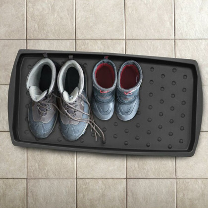 Černý plastový odkapávač na boty FLOMA Soho - 38 x 75 x 3 cm