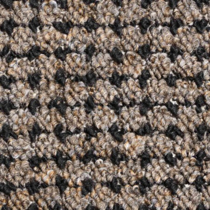 Hnědý kobercový půlkruhový nášlap na schody Berlin - 17 x 56 cm