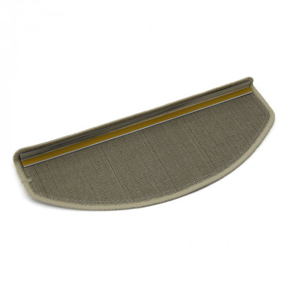 Antracitový kobercový půlkruhový nášlap na schody Stockholm - 25 x 65 cm