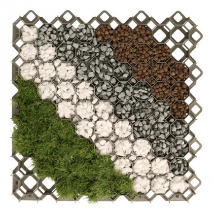 Zelená plastová zatravňovací dlažba MULTIGRAVEL - 60 x 60 x 4 cm