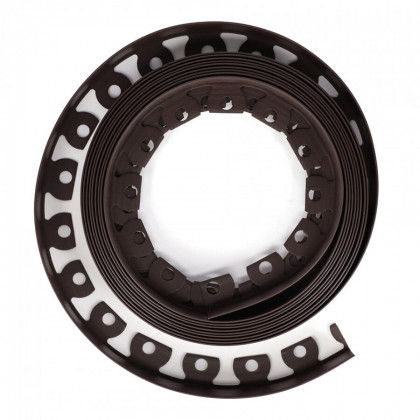 Hnědý plastový zahradní obrubník Smart Border - 10 m x 1 cm x 5 cm