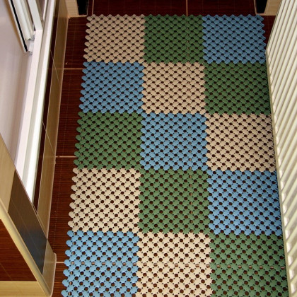 Béžová bazénová rohož FLOMA Lagoon - 20 x 20 x 0,8 cm