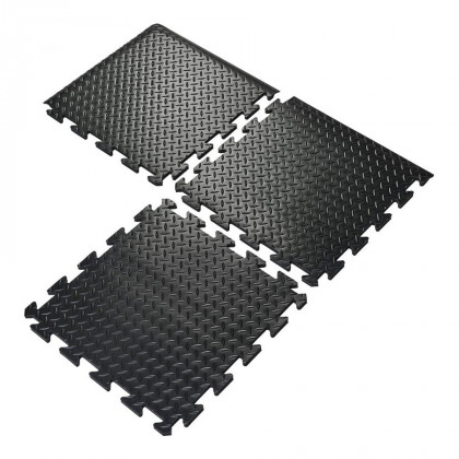 Černá gumová protiúnavová průmyslová dlažba (střed) - 50 x 50 x 1,4 cm