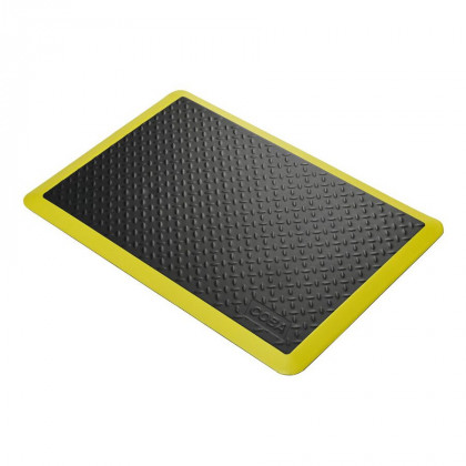 Černo-žlutá pěnová protiúnavová protiskluzová průmyslová rohož - 90 x 60 x 1,8 cm