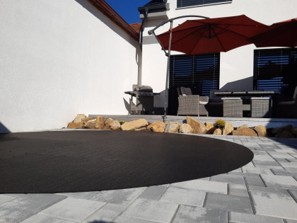 Gumová ochranná tlumící kruhová podložka pod bazén, vířivku FLOMA PoolPad - průměr 203 cm x 0,8 cm