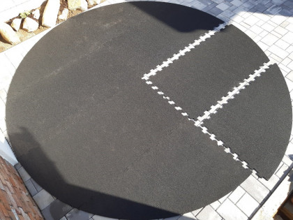 Gumová ochranná tlumící kruhová podložka pod bazén, vířivku FLOMA PoolPad - průměr 403 cm x 0,8 cm