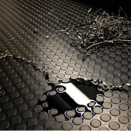 Šedá gumová protiskluzová průmyslová rohož COBADOT Nitrile - 10 m x 120 cm x 3 mm