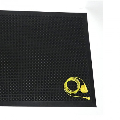 Černá gumová protiúnavová protiskluzová ESD rohož - 120 x 90 x 1,4 cm