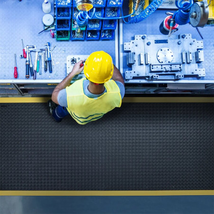 Černá protiúnavová protiskluzová průmyslová rohož Cushion Flex - 210 x 91 x 1,27 cm