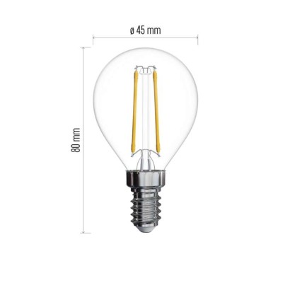 LED žárovka Filament Mini Globe 1,8W E14 neutrální bílá