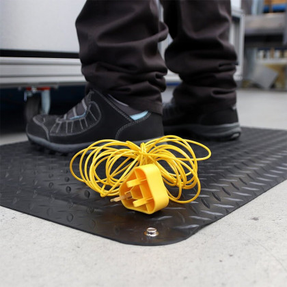 Černá gumová protiúnavová protiskluzová antistatická dvouvrstvá rohož - 150 x 90 x 1,4 cm