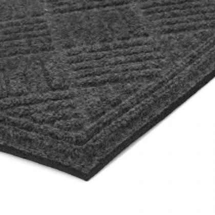 Šedá textilní gumová čistící vstupní rohož FLOMA Parquet - 45 x 75 x 1,1 cm