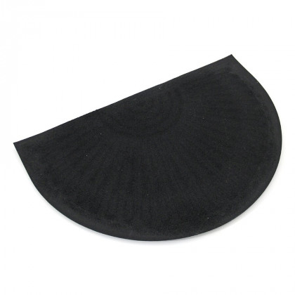 Černá textilní gumová čistící půlkruhová vstupní rohož FLOMA Contours - 60 x 90 x 1,1 cm