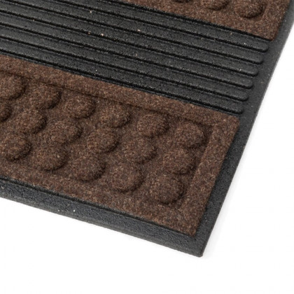 Hnědá textilní gumová čistící vstupní rohož FLOMA Scrape - 45 x 75 x 1,3 cm