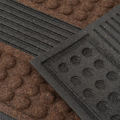 Hnědá textilní gumová čistící vstupní rohož FLOMA Scrape - 45 x 75 x 1,3 cm