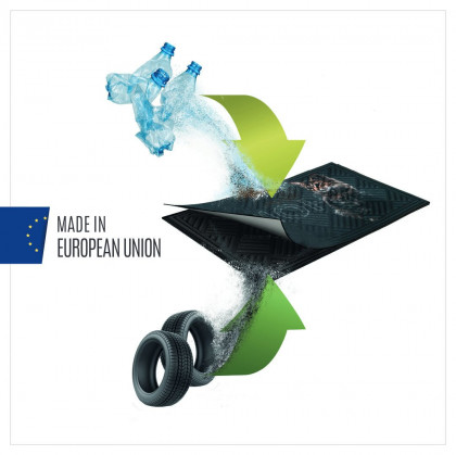 Hnědá textilní gumová čistící vstupní rohož FLOMA Scrape - 45 x 75 x 1,3 cm