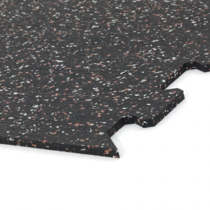 Černo-bílo-červená gumová modulová puzzle dlažba (okraj) FLOMA FitFlo SF1050 - 100 x 100 x 1 cm