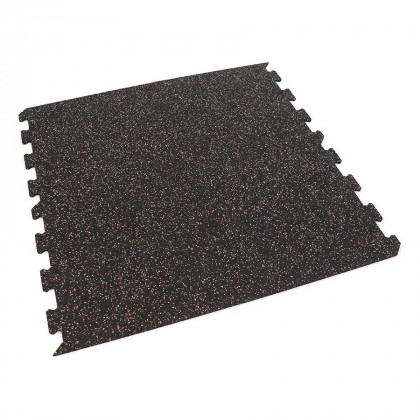 Černo-bílo-červená gumová modulová puzzle dlažba (okraj) FLOMA FitFlo SF1050 - 100 x 100 x 1 cm