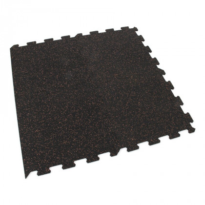 Černo-červená gumová modulová puzzle dlažba (střed) FLOMA FitFlo SF1050 - 100 x 100 x 1 cm