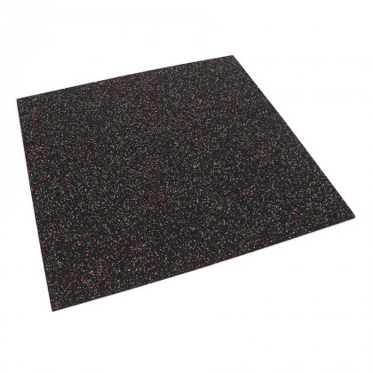 Černo-bílo-červená gumová modulová puzzle dlažba (roh) FLOMA FitFlo SF1050 - 50 x 50 x 1 cm