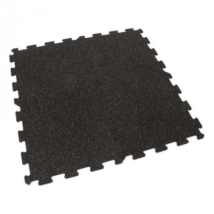 Černo-červená gumová modulová puzzle dlažba (střed) FLOMA FitFlo SF1050 - 50 x 50 x 1 cm