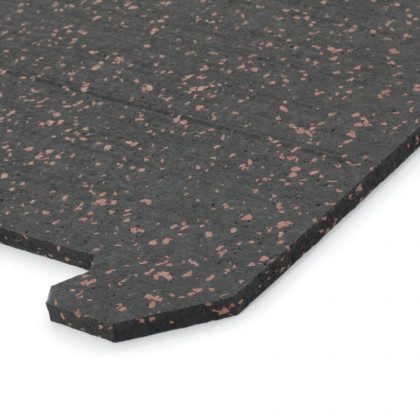 Černo-červená gumová modulová puzzle dlažba (roh) FLOMA FitFlo SF1050 - 50 x 50 x 1,6 cm