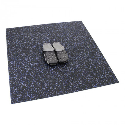 Černo-modrá gumová modulová puzzle dlažba (roh) FLOMA FitFlo SF1050 - 50 x 50 x 1 cm