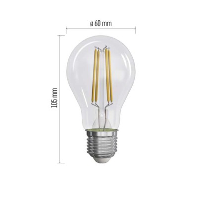 LED žárovka Filament A60 / E27 / 5 W (75 W) / 1 060 lm / teplá bílá