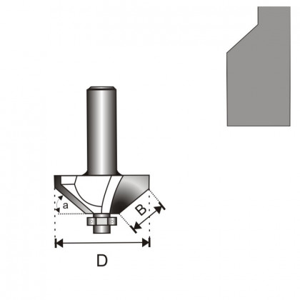 Freza hlov 45stup s loiskem T6 D26,6H9,52mm