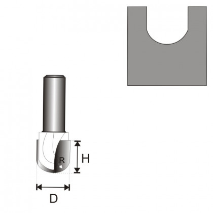 Frza drkovac U T8 D6,35 H15,5 R3,17mm