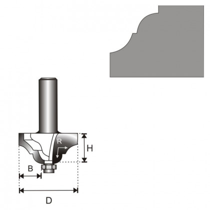 Frza dvojt esovit msk s loiskem T8D34,9H15R5,6B12,9mm