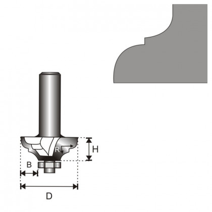 Frza klasick II s loiskem T12D38,4H17,5R6,35B12,7mm