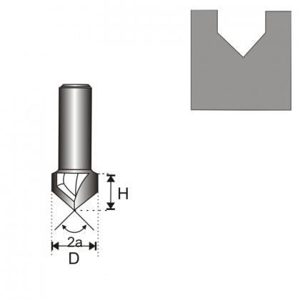 Frza drkovac V T8 D25,4 H25,4mm a90 stup