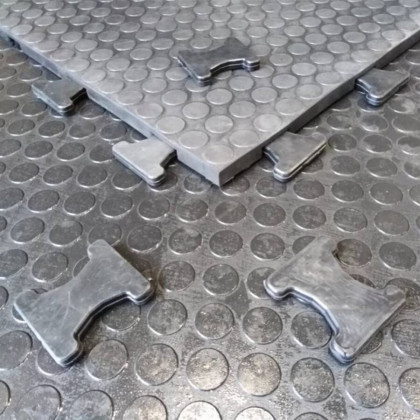 EPDM průmyslová protiskluzová podlahová guma FLOMA Coins (penízky) - 110 x 110 x 1,5 cm